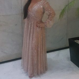 Lucky star glitter gown rose gold Clearance